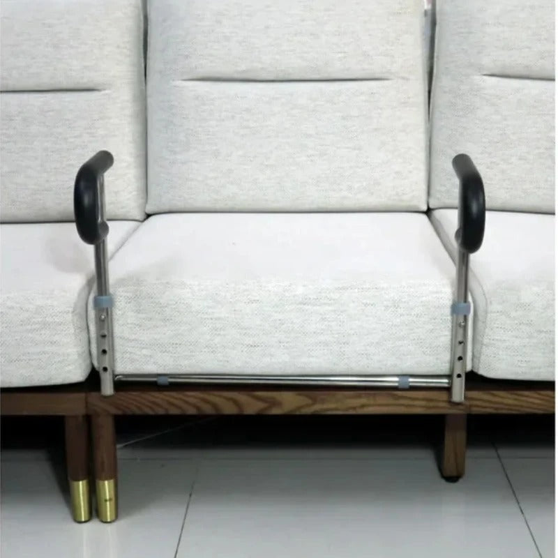 Both handles standing at the front of the seat