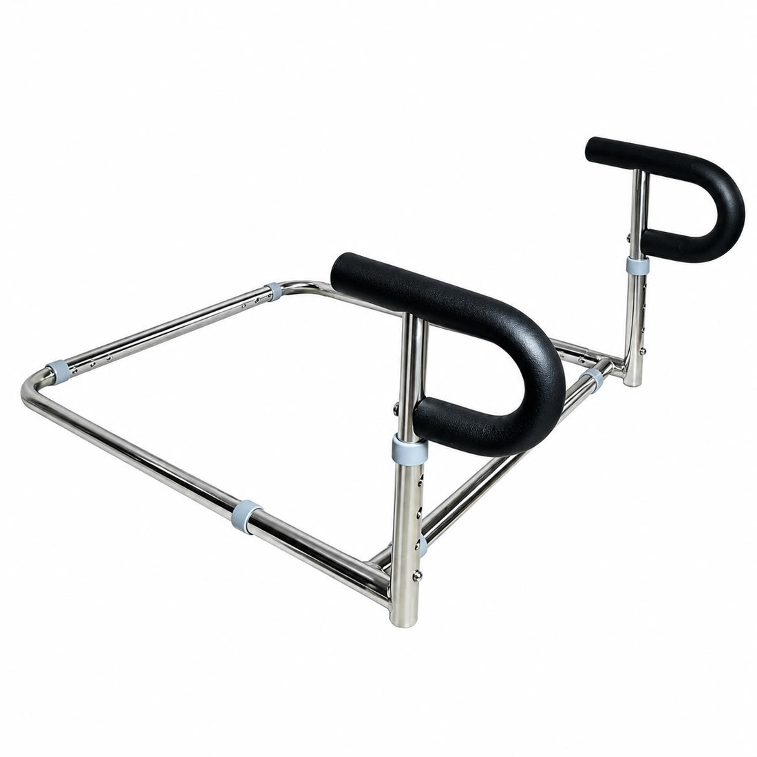 The StandTall frame: chrome U-frame with two curved black handles